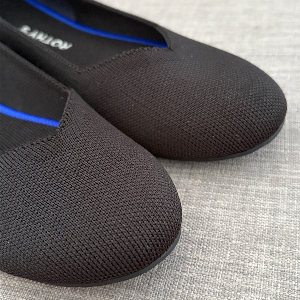 Rothy's Black Flats with Royal Blue Trim - Picture 10 of 11